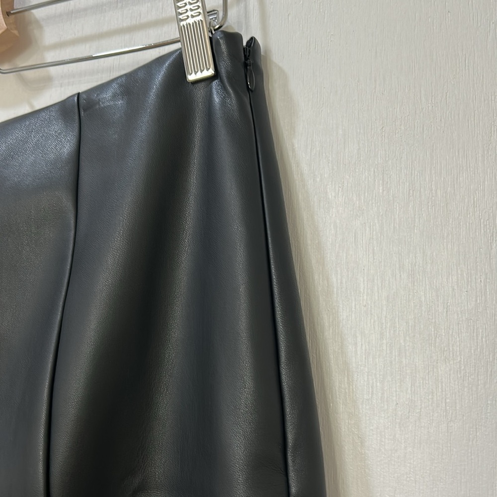 LOFT WOMENS BLACK  FAUX LEATHER MINI SKIRT SZ 14 PETITE NEW - Picture 4 of 9